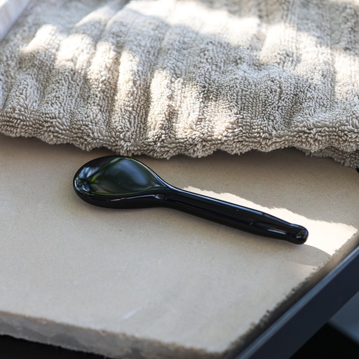 [9021-00008] Gua Sha Spoon Black Obsidian